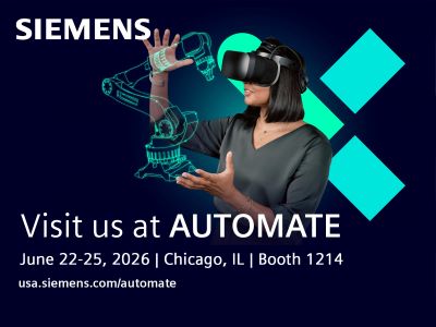 Digital Twin, Industrial AI, software-defined automation and connected data are transforming manufacturing today. Experience these technologies in action and learn how to apply them to your operations without disrupting what already works. See how during AUTOMATE 2026 with Siemens.